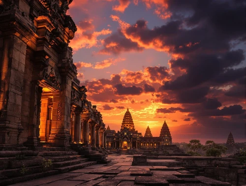 Sunset at Temple